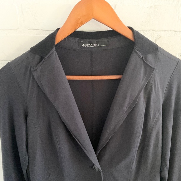 Marc Cain Women’s Jersey Knit Blazer Designer Cotton Stretched Blokecore Sz S - Picture 9 of 16